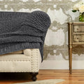 Dark Grey Loveseat 2 Seater Slipcover, Mille Righe Collection