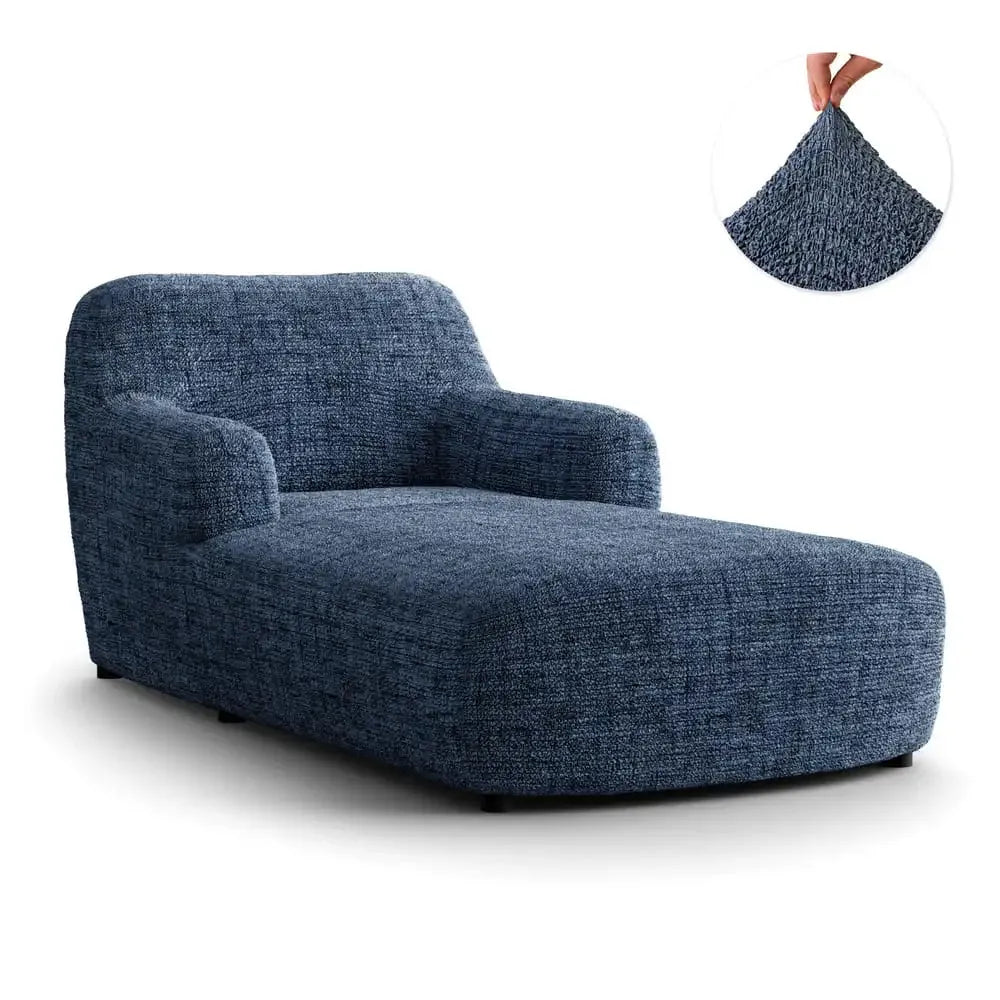 Vittoria Blue Chaise Lounge Slipcover, Microfibra Printed Collection