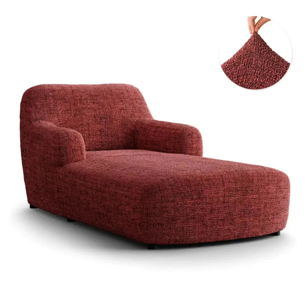 Vittoria Burgundy Chaise Lounge Slipcover, Microfibra Printed Collection