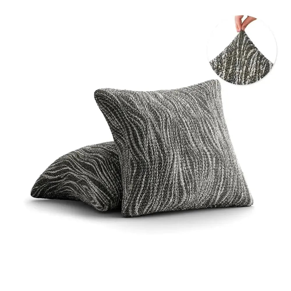 Universo Grey Pillow Slipcovers 2 Pcs Set (18x18 in),  Microfibra Printed Collection