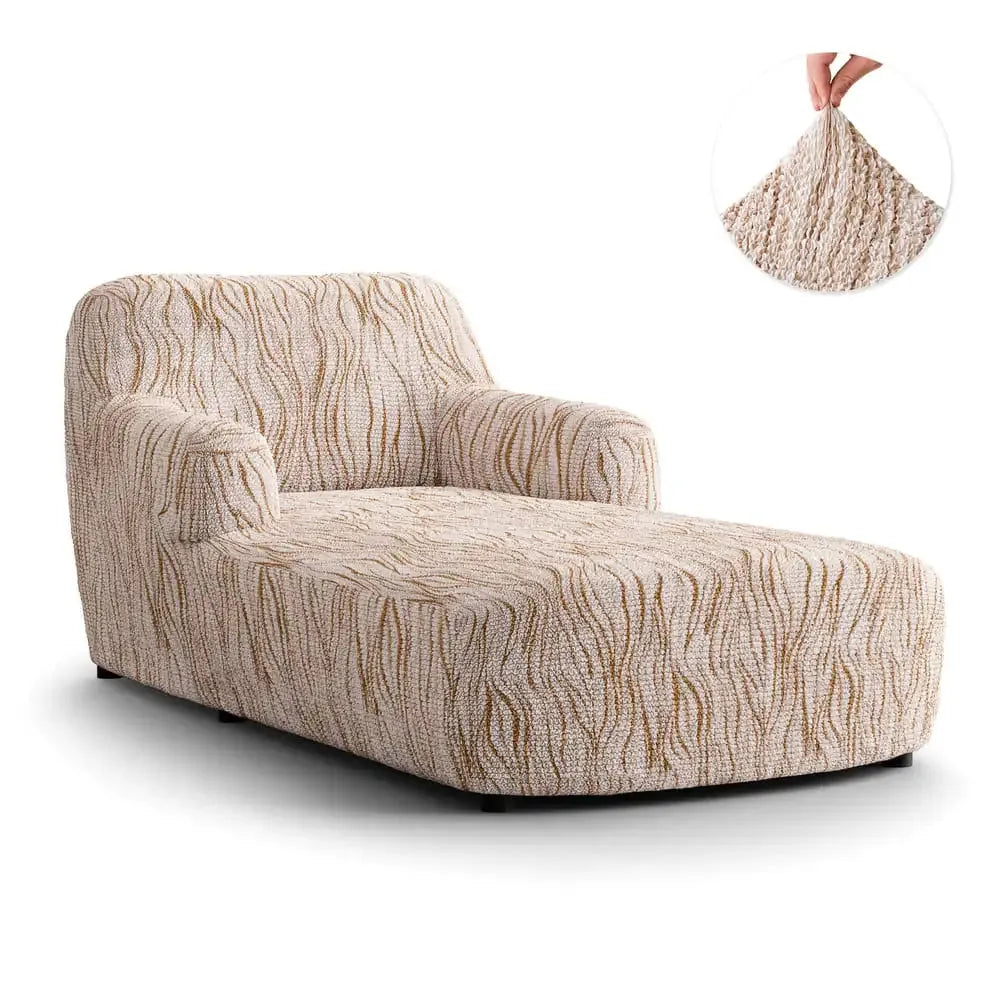 Universo Beige Chaise Lounge Slipcover, Microfibra Printed Collection