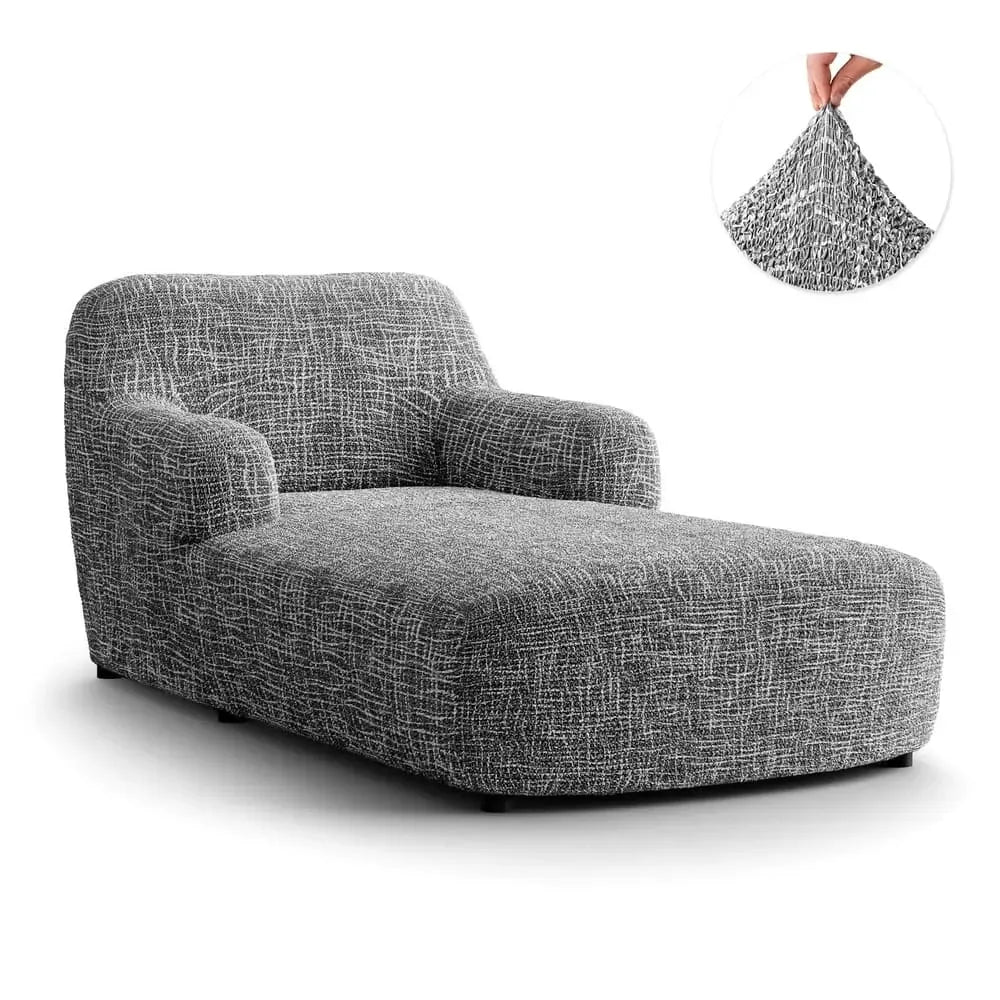 Graffio Grey Chaise Lounge Slipcover, Microfibra Printed Collection
