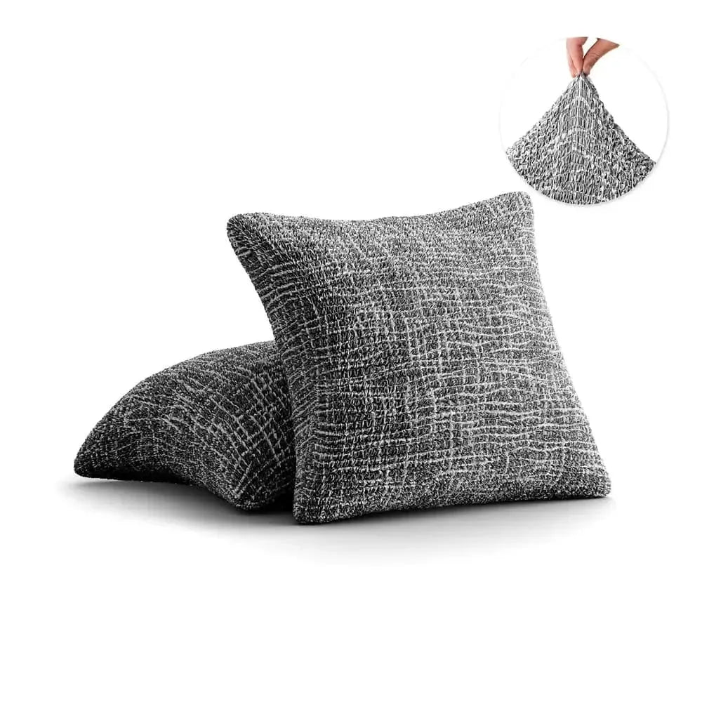 Graffio Grey Pillow Slipcovers 2 Pcs Set (18x18 in),  Microfibra Printed Collection