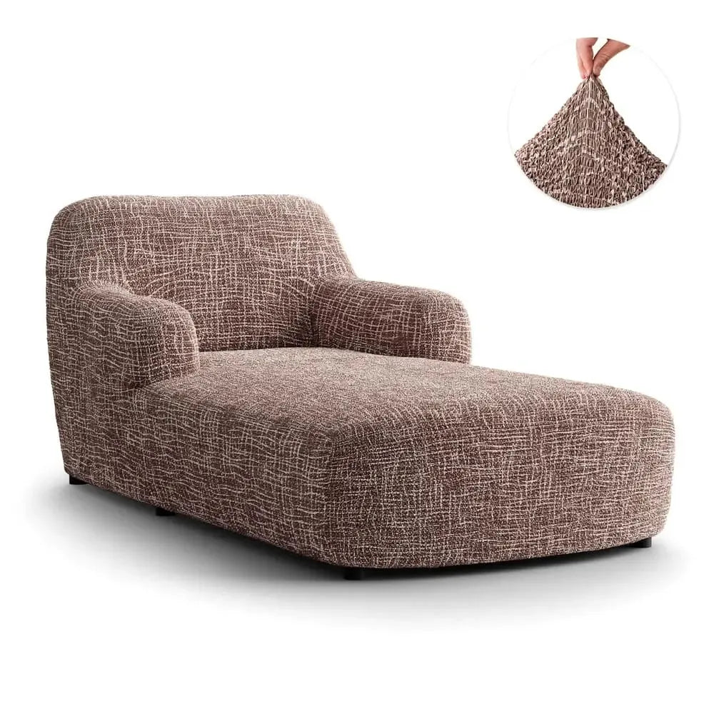Graffio Taupe Chaise Lounge Slipcover, Microfibra Printed Collection