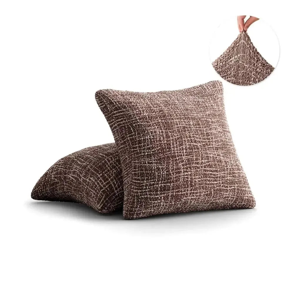 Graffio Taupe Pillow Slipcovers 2 Pcs Set (18x18 in),  Microfibra Printed Collection