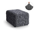 Grey Ottoman Slipcover (Medium), Fuco Velvet Collection