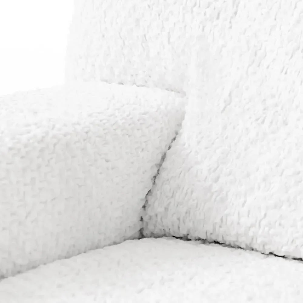 White 2 Seater Recliner Slipcover, Velvet Collection