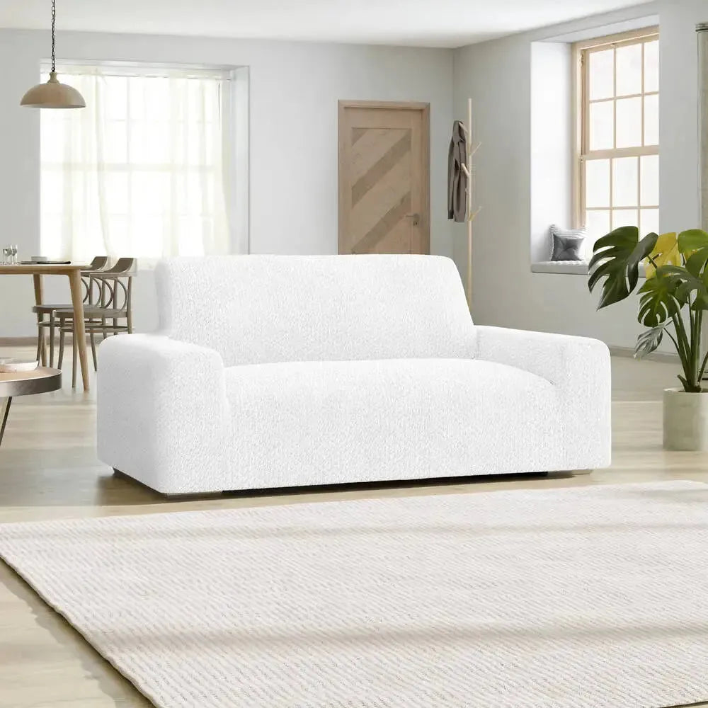 White Loveseat 2 Seater Slipcover, Velvet Collection