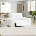White Reclining Armchair Slipcover, Velvet Collection