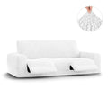 White 3 Seater Recliner Slipcover, Velvet Collection