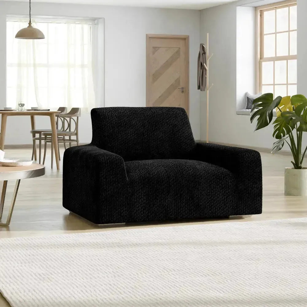 Black Armchair Slipcover, Velvet Collection