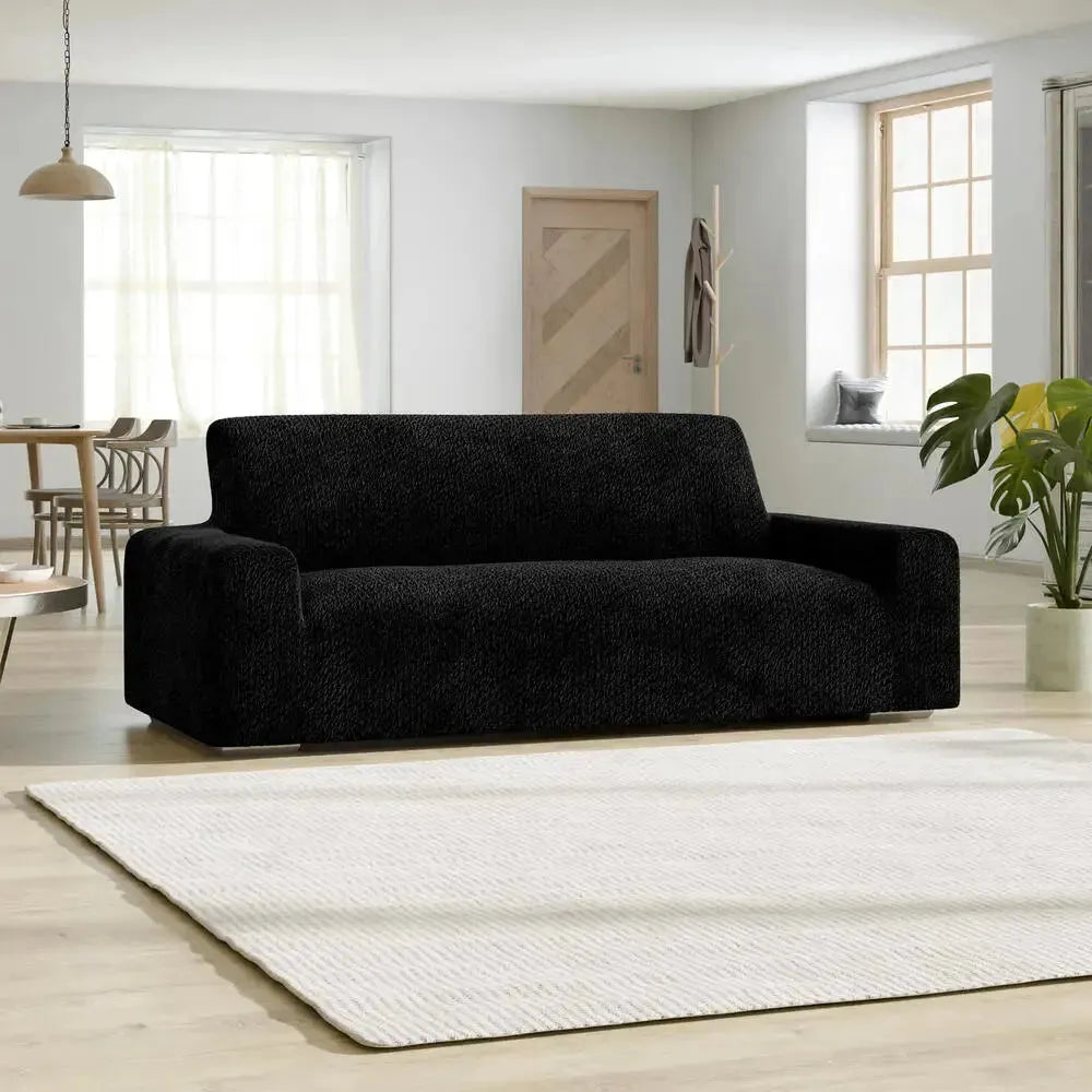 Black Sofa 3 Seater Slipcover, Velvet Collection