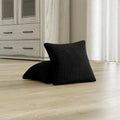 Black Pillow Slipcovers 2 Pcs Set (18x18 in),  Velvet Collection