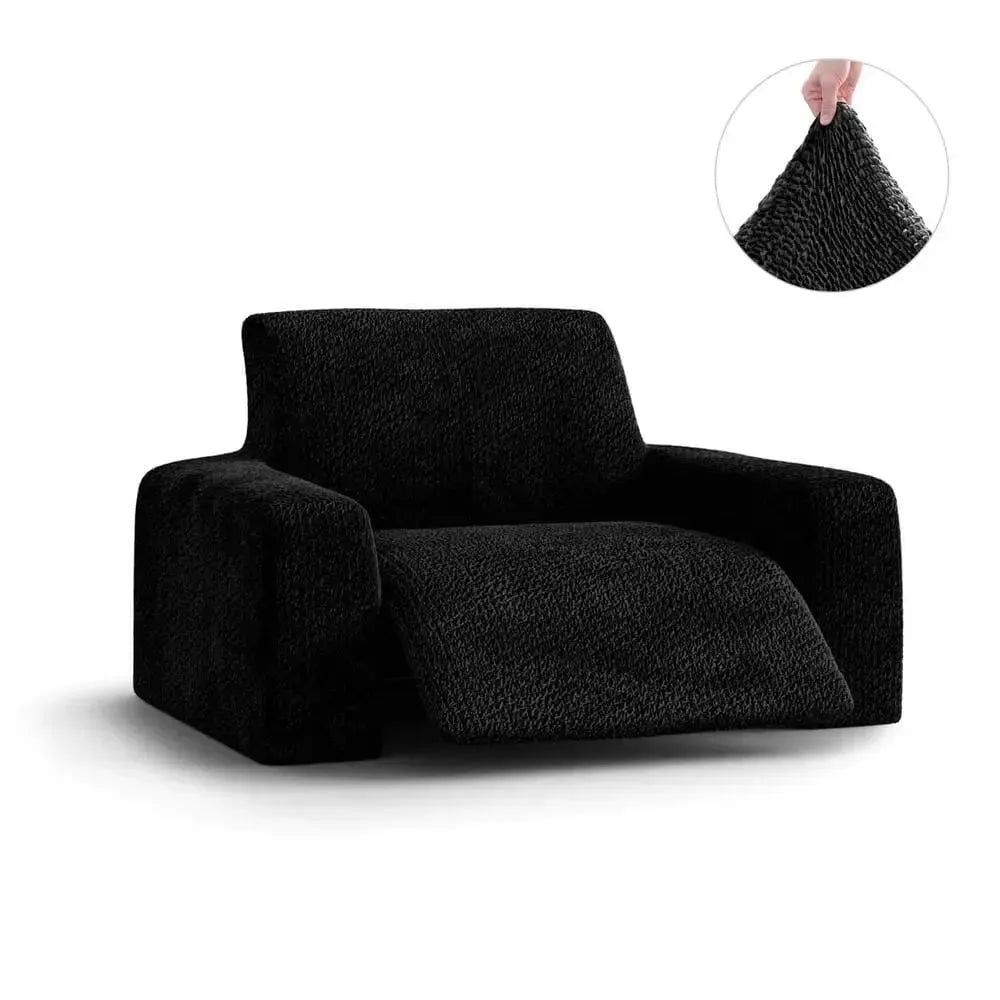 Black Reclining Armchair Slipcover, Velvet Collection