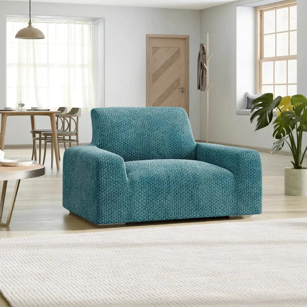 Teal Armchair Slipcover, Velvet Collection