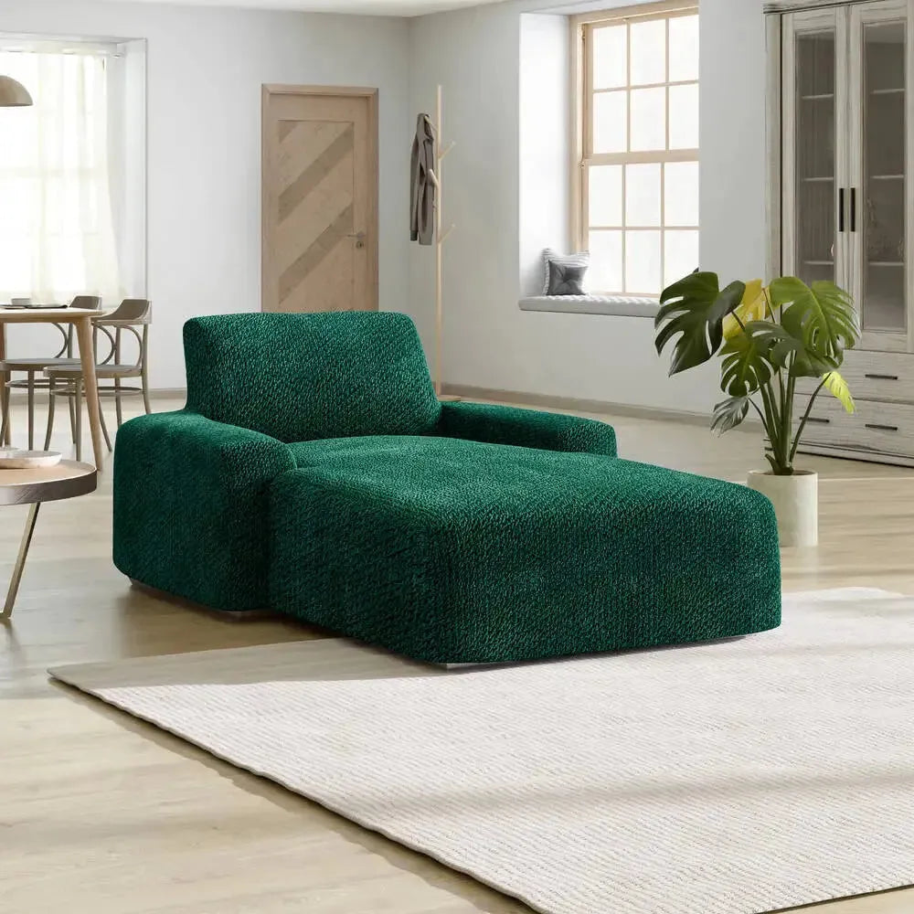 Emerald Green Chaise Lounge Slipcover, Velvet Collection