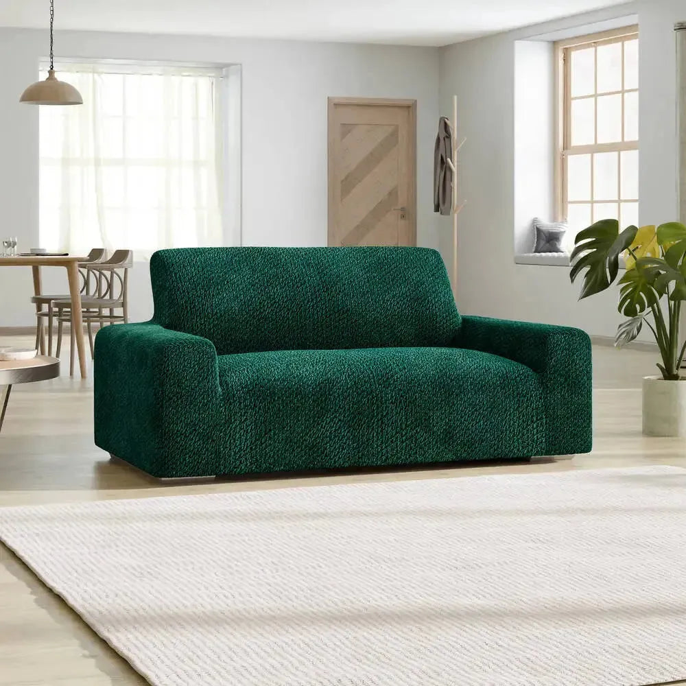 Emerald Green Loveseat 2 Seater Slipcover, Velvet Collection