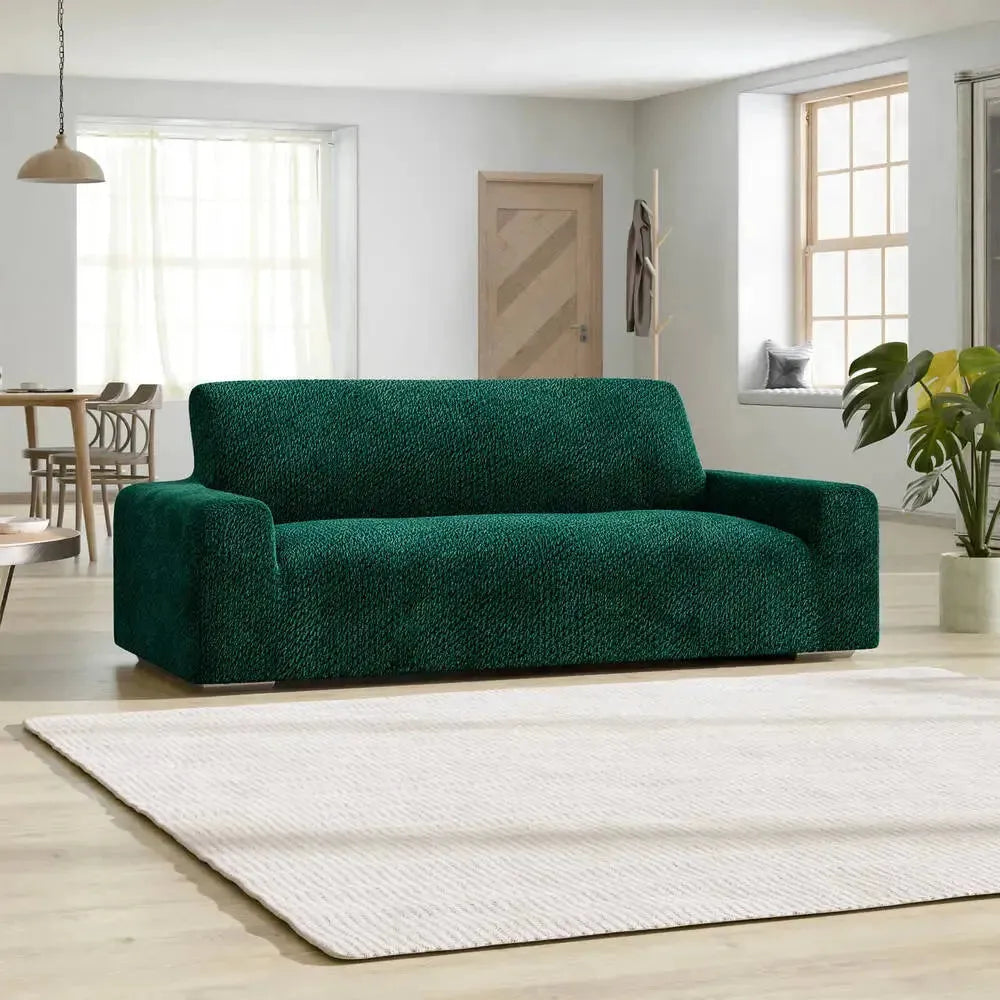 Emerald Green Sofa 3 Seater Slipcover, Velvet Collection