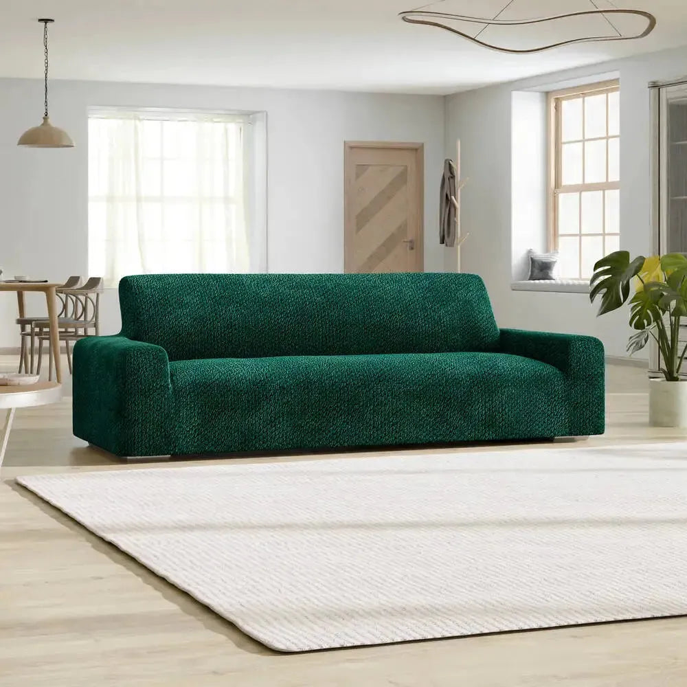 Emerald Green Sofa 4 Seater Slipcover, Velvet Collection