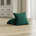 Emerald Green Pillow Slipcovers 2 Pcs Set (18x18 in),  Velvet Collection