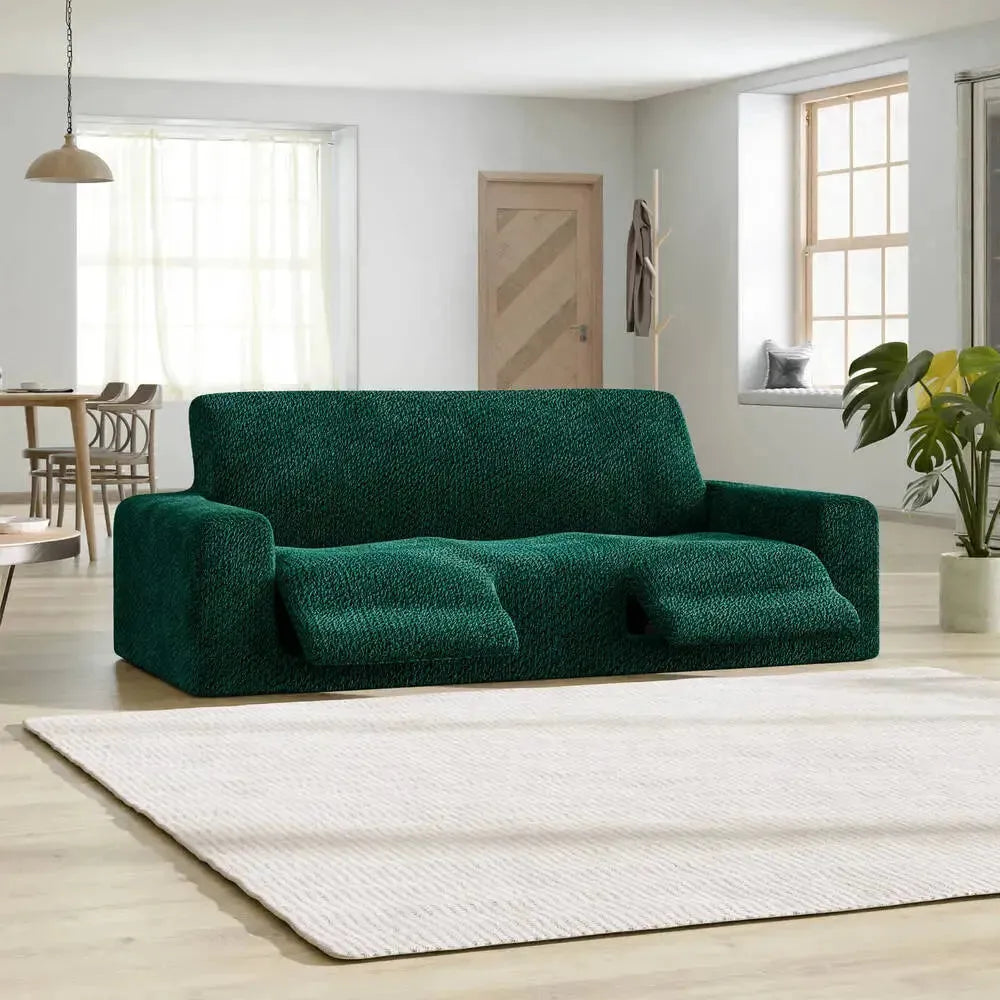 Emerald Green 3 Seater Recliner Slipcover, Velvet Collection