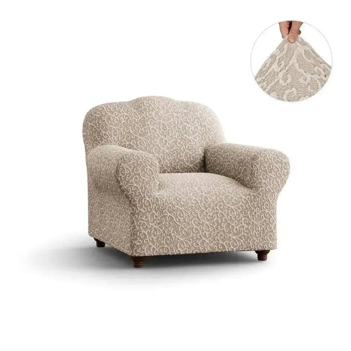 Cotton Stretch Armchair Slipcover Jacquard 3D