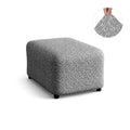 Grey Arabesco Ottoman Slipcover (Medium), Jacquard 3D Collection