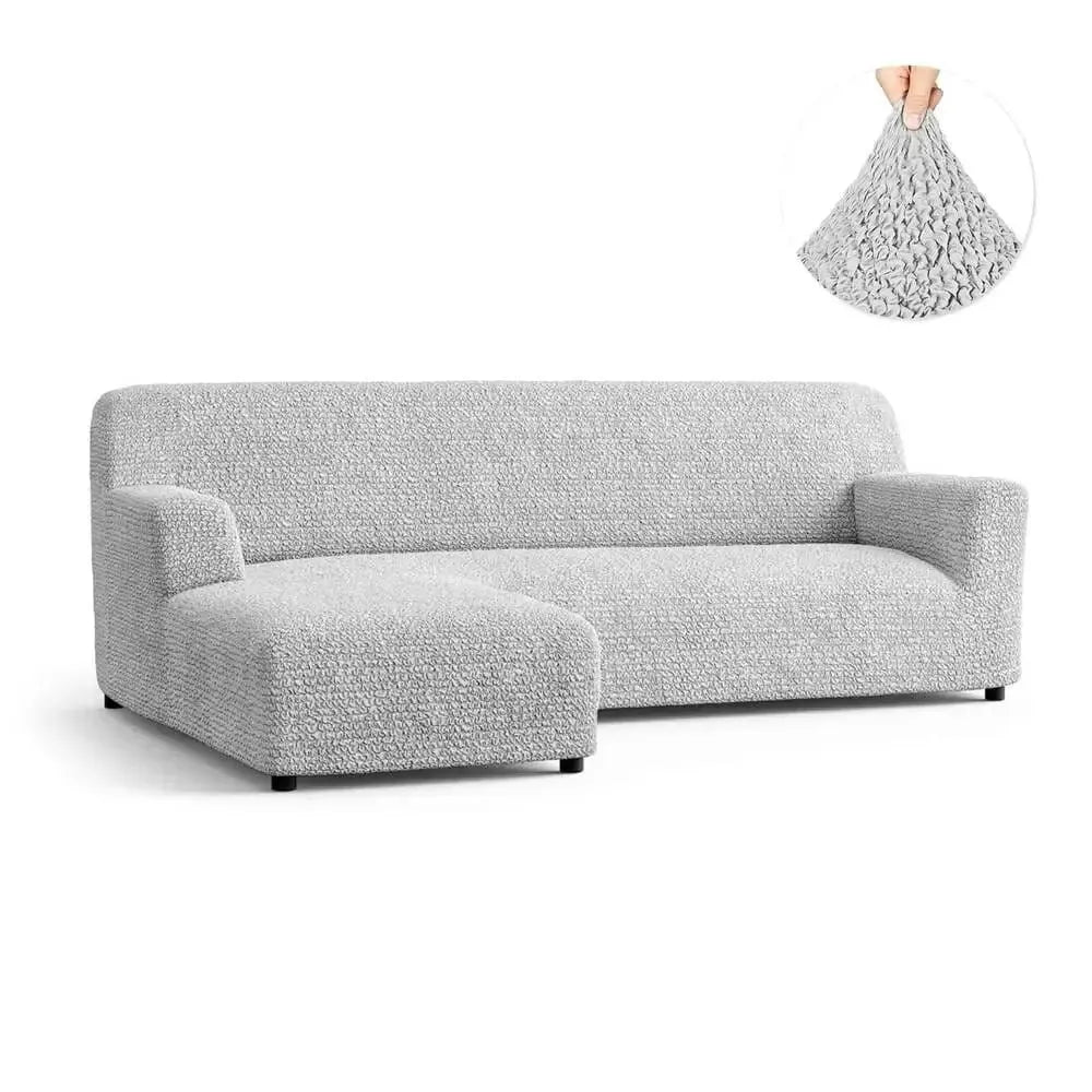 Light Grey L-Shaped Sofa Slipcover (Left Chaise), Microfibra Collection