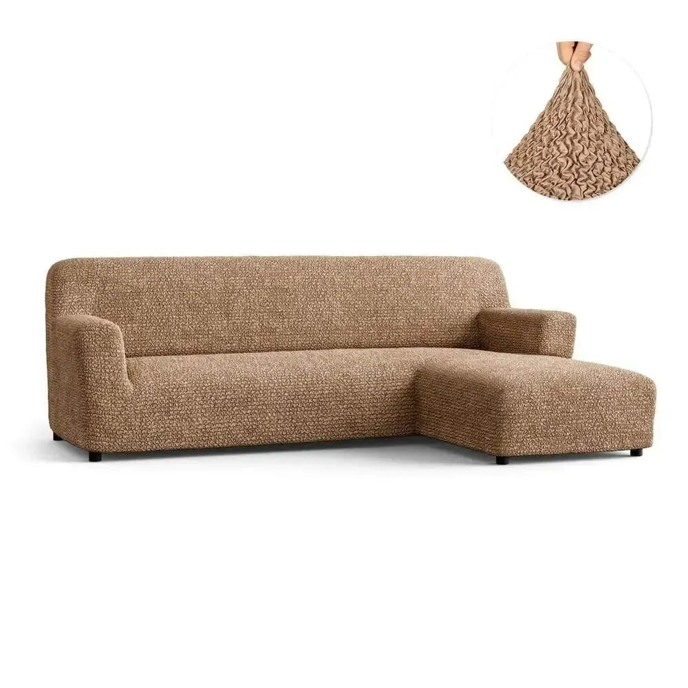 Tan L-Shaped Sofa Slipcover (Right Chaise), Microfibra Collection