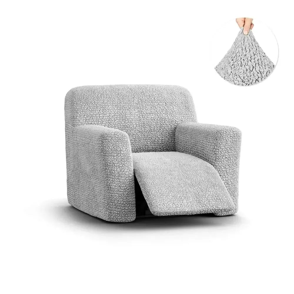 Light Grey Reclining Armchair Slipcover, Microfibra Collection