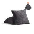 Dark Grey Pillow Slipcovers 2 Pcs Set (18x18 in),  Mille Righe Collection