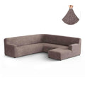 Taupe U-Shaped Sofa Slipcover (Right Chaise), Microfibra Collection