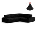 Black Corner Sofa Slipcover, Velvet Collection