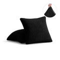 Black Pillow Slipcovers 2 Pcs Set (18x18 in),  Velvet Collection