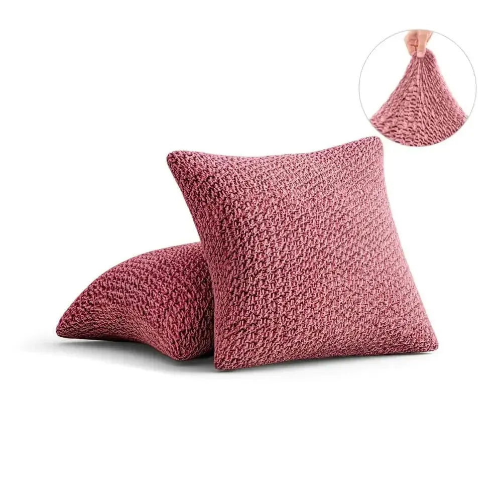 Coral Pink Pillow Slipcovers 2 Pcs Set (18x18 in),  Velvet Collection